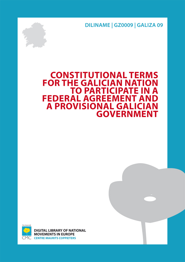 Constitutional Terms for the Galician Nation to participate in a federal agreement and a Provisional Galician Government (1976)