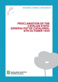 Proclamation of the Catalan state: Generalitat of Catalonia, 6th October 1934